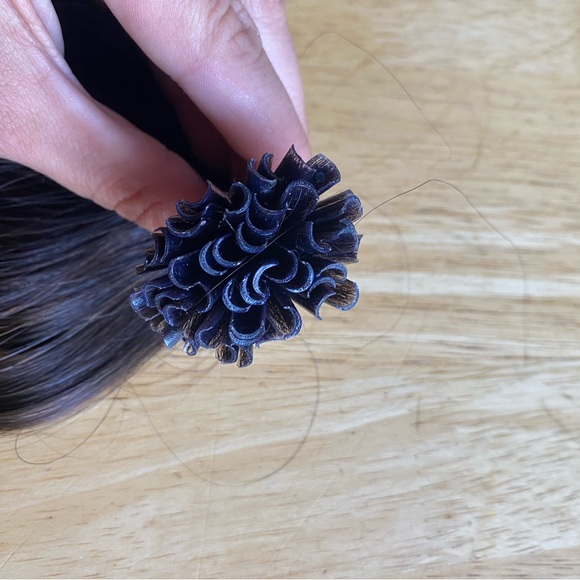 HUMAN HAIR Darkest Brown U-Tip Keratin Hair Extensions 22in 50g - Picture 8 of 13